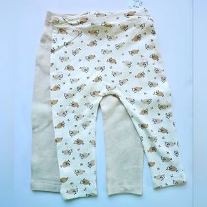 Infant Girls pants set of 2 pair Lullaby Lane  New with tags 100% Organic Cotton